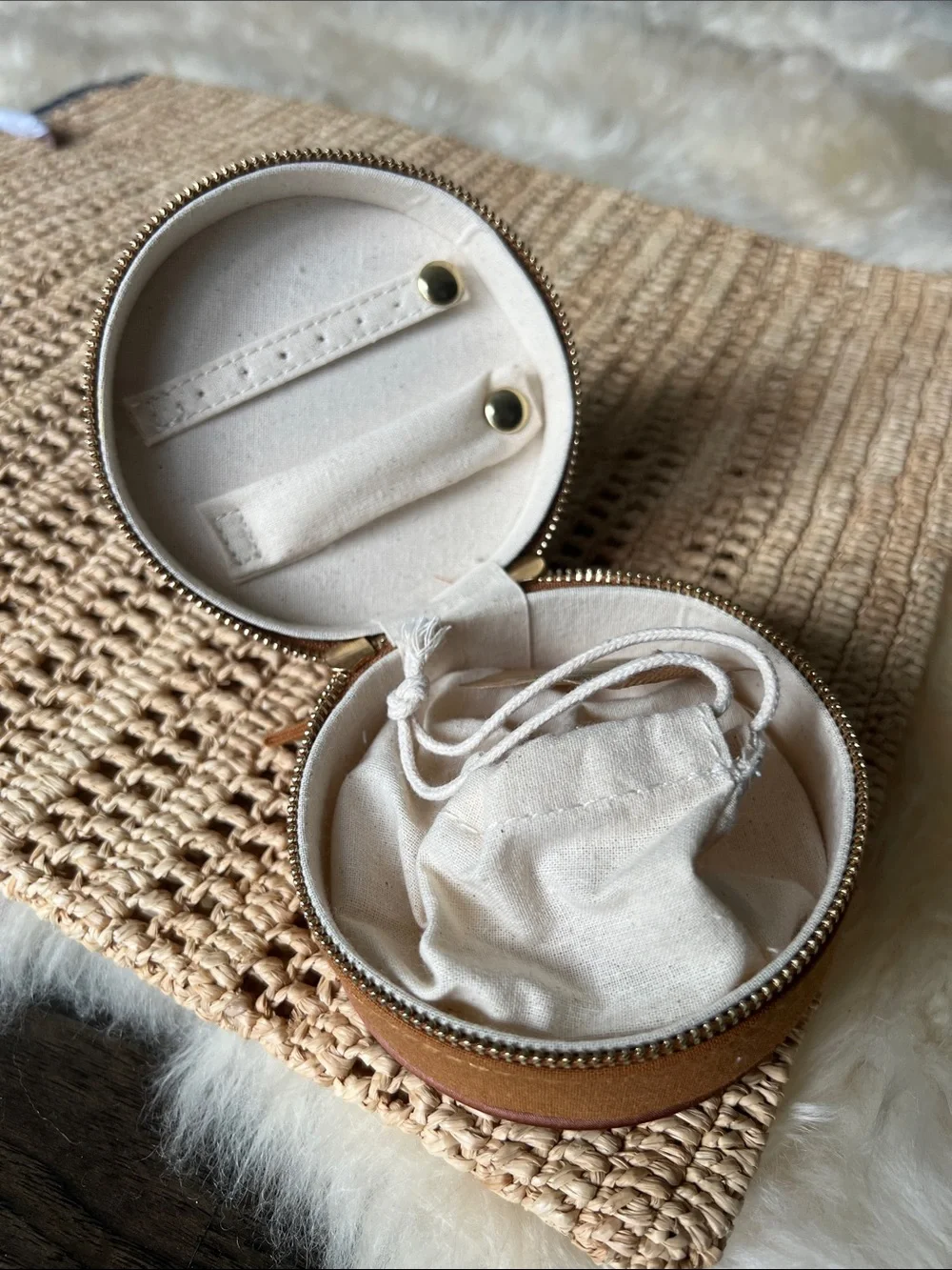 Sezane Brown Jewelry Travel Case